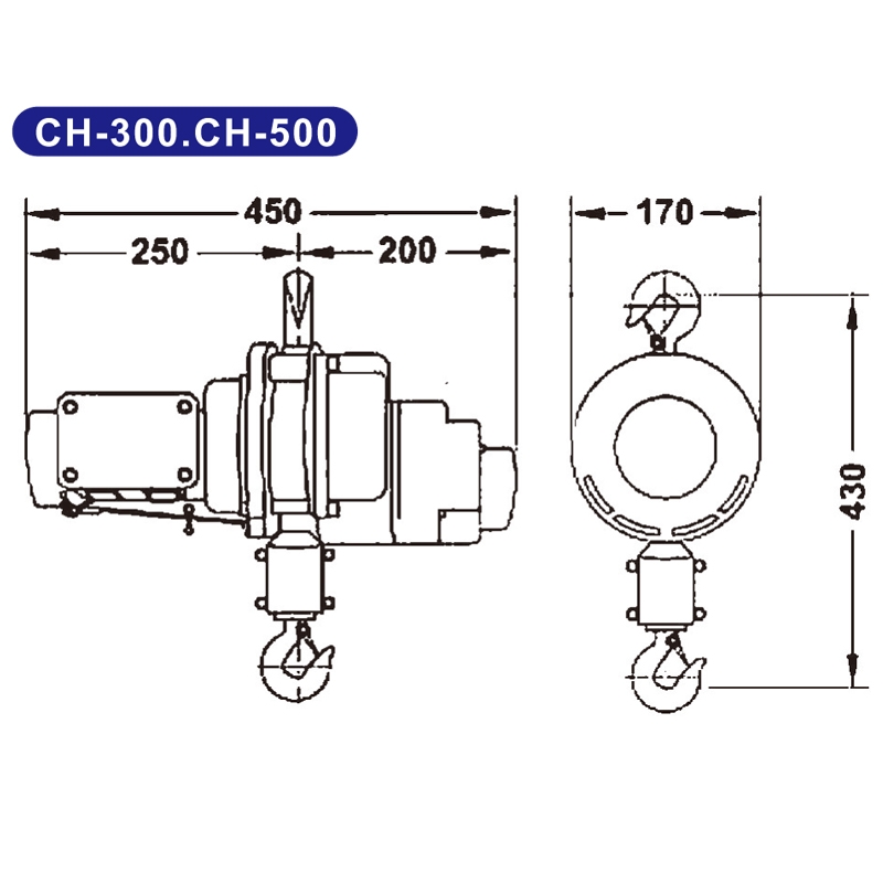 【基業牌 KIO】CH系列 單相單速電動鏈條吊車 (110V/220V)