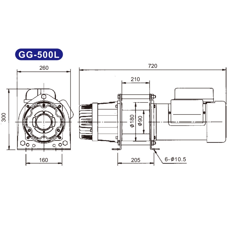 基業牌 GG-500 系列 500kg 固定式電動吊貨捲揚機 單相220V
